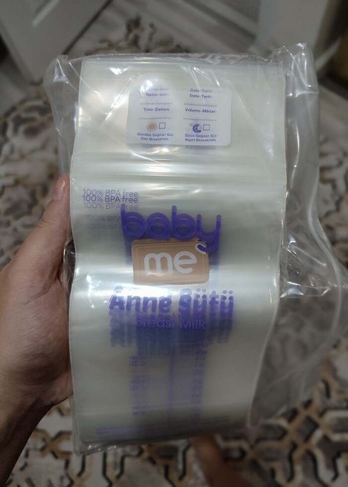 Baby me anne sütü saklama poşeti ve kujju marka göğüs pedi  - Görsel 2