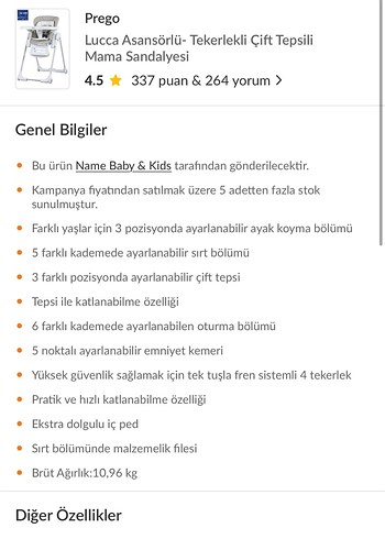 Prego Lucca Mama Sandalyesi (garantisi devam etmektedir) - Görsel 8