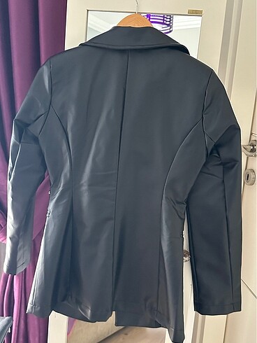 xs Beden siyah Renk deri blazer ceket