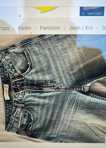 Wet & Wild Kadın Gri Mavi Düğmeli Denim Jean
