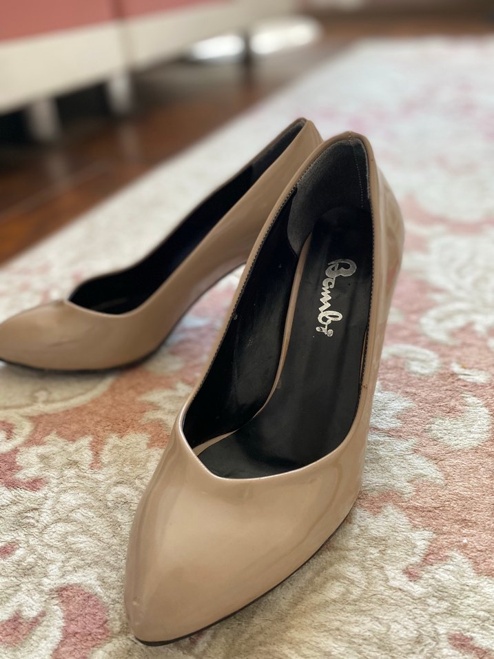 Bej Yılan Desenli Stiletto Topuklu Kadın Ayakkabı - Görsel 3