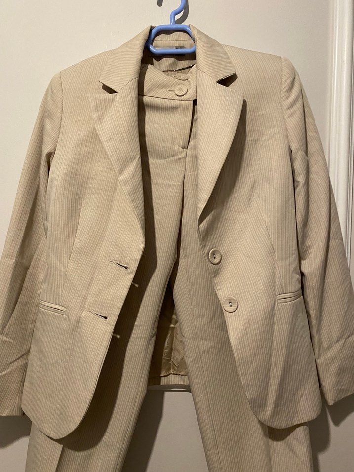 Bej Kadın Keten Takım Elbise - Görsel 2