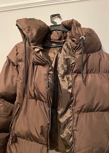 Kahverengi Fermuarlı Kadın Kışlık Mont - Görsel 2