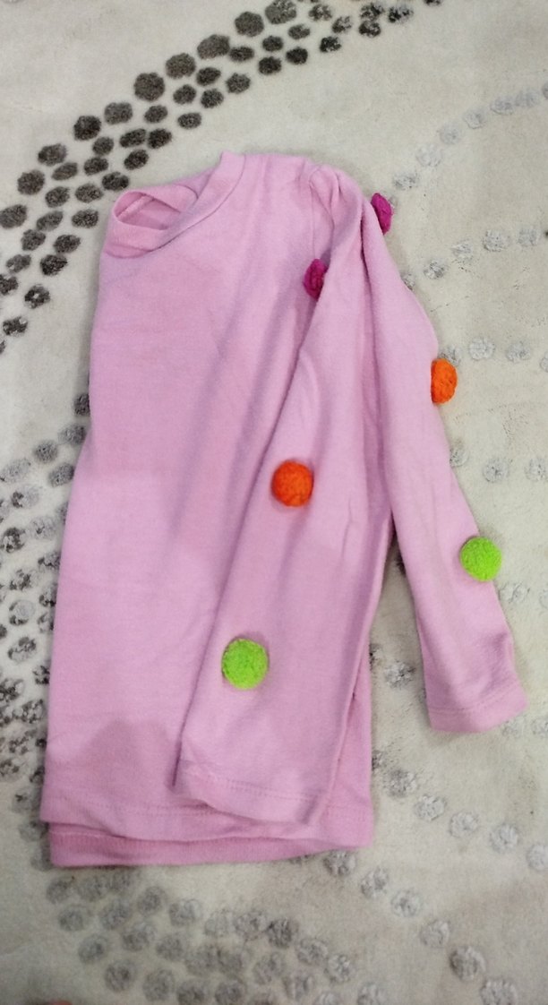 Uzun Kollu Pembe Kız Çocuk Gömlek - Görsel 2