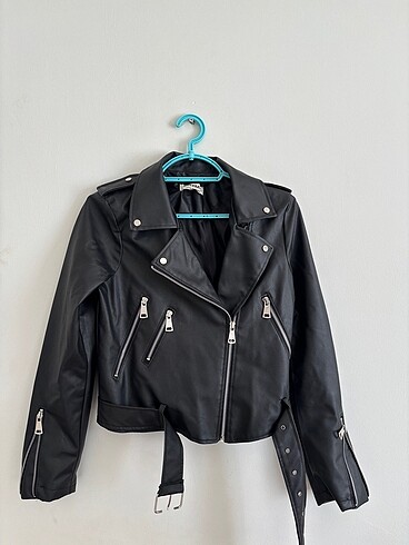 Kadın Biker Deri Ceket