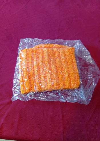 Turuncu Örgü bere ve boyunluk - Görsel 3