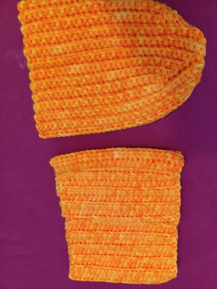 Turuncu Örgü bere ve boyunluk - Görsel 2