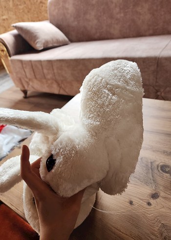 Nakışlı Beyaz Tavşan Figürlü Kız Ev Terliği - Görsel 5