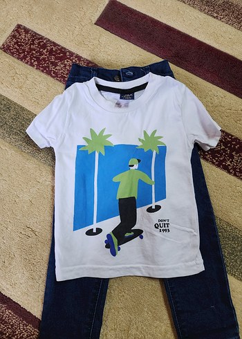 Renkli Baskılı Erkek Bebek 3'lü Takım - Görsel 3