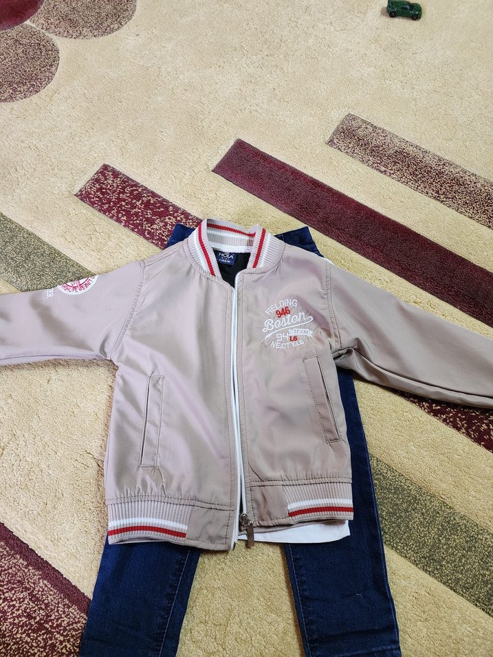 Renkli Baskılı Erkek Bebek 3'lü Takım - Görsel 2