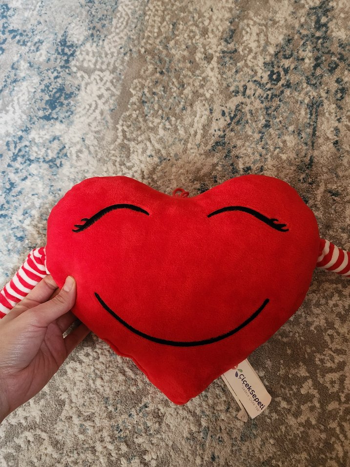 Renkli Kırmızı Kalp Peluş Oyuncak - Görsel 5