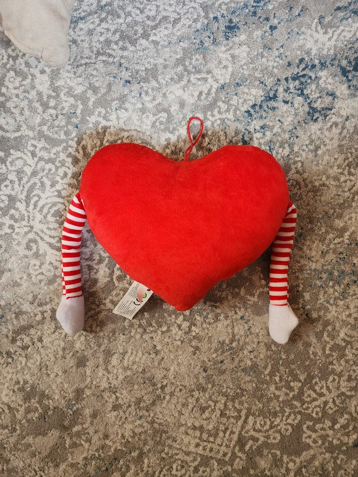 Renkli Kırmızı Kalp Peluş Oyuncak - Görsel 3