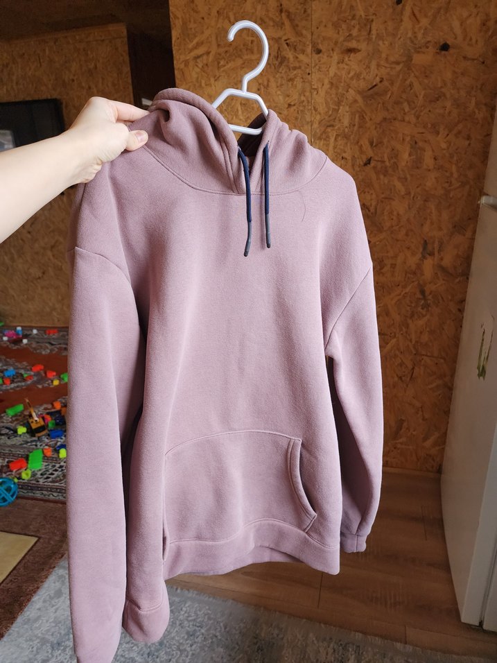 Pembe Kapüşonlu Rahat Sweatshirt - Görsel 4