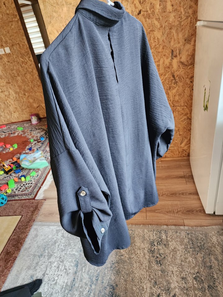 Düğmeli Keten Kadın Gömlek - Görsel 3