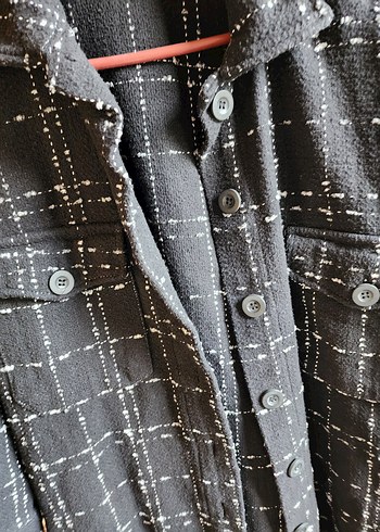 Siyah Kareli Uzun Kollu Kadın Gömlek - Görsel 3