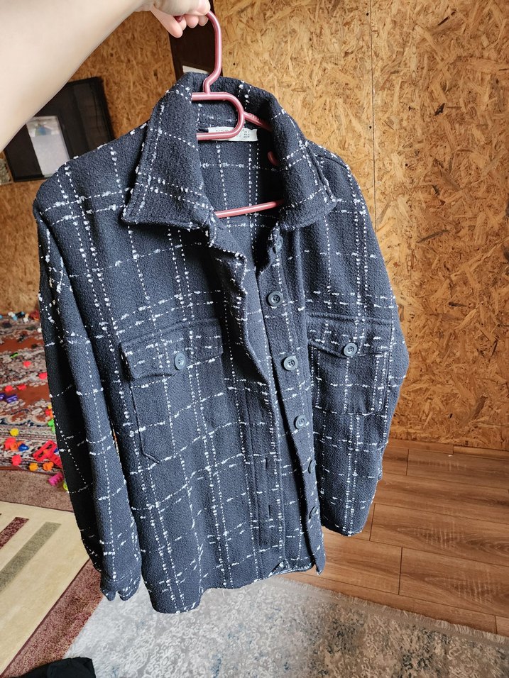 Siyah Kareli Uzun Kollu Kadın Gömlek - Görsel 4