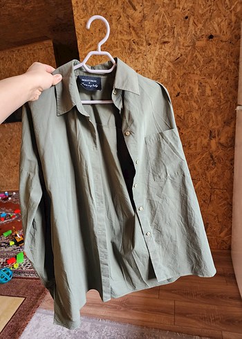 Düğmeli, Uzun Kollu Keten Gömlek - Görsel 2