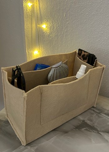 Bej çanta içi düzenleyici
