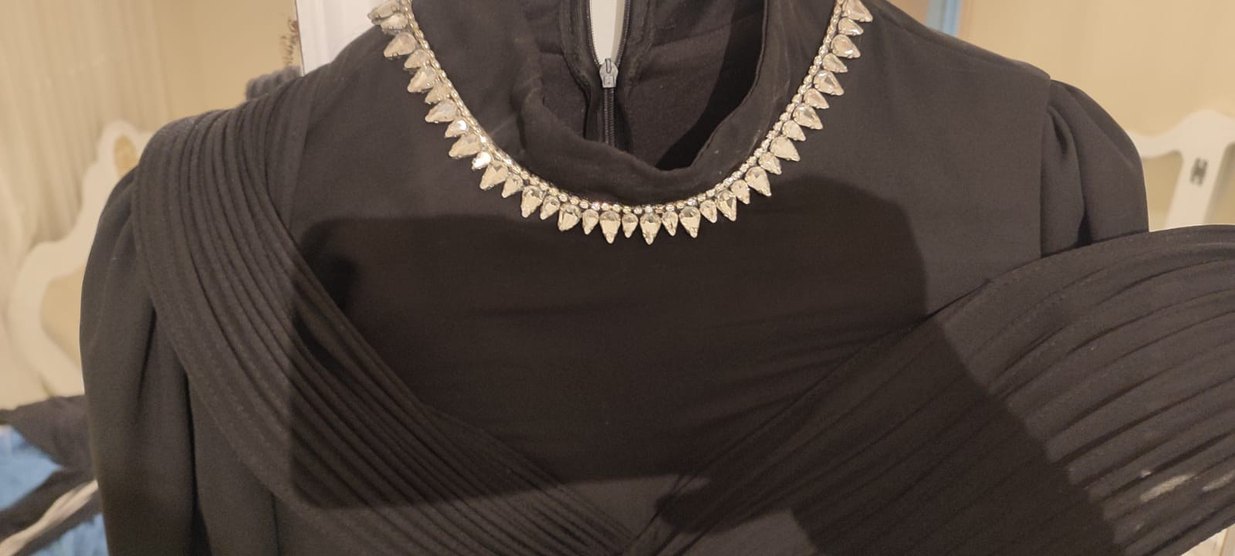 taşlı Detaylı Siyah Gotik Kadın Vücut taşlı - Görsel 4