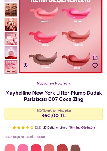 Maybelline New York Lifter Plump Dudak Parlatıcısı 007 - Görsel 3