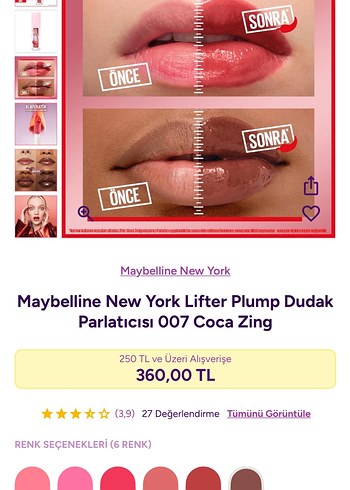 Maybelline New York Lifter Plump Dudak Parlatıcısı 007 - Görsel 2