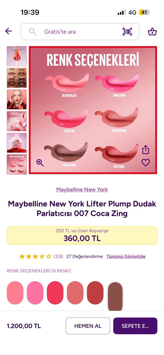 Maybelline New York Lifter Plump Dudak Parlatıcısı 007 - Görsel 3