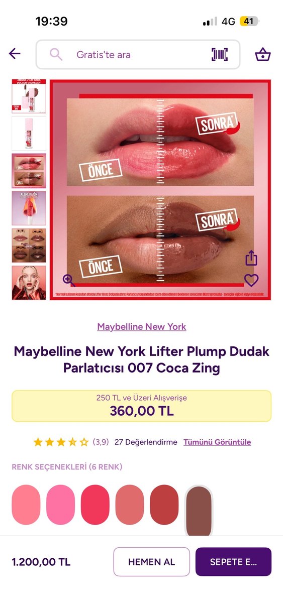 Maybelline New York Lifter Plump Dudak Parlatıcısı 007 - Görsel 2