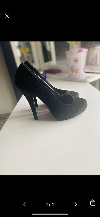 38 Beden siyah Renk koton platform stiletto