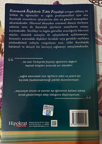  Sistematik İlişkilerle Tıbbi Fizyoloji Kitabı