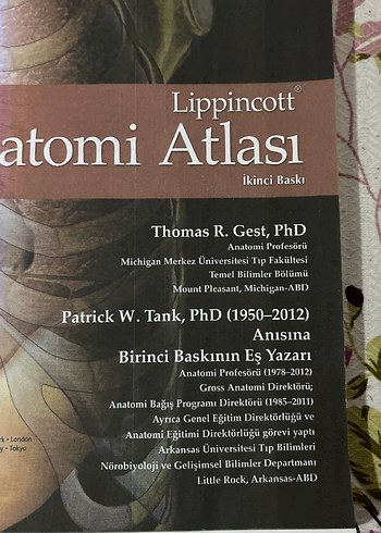  Beden Lippincott Anatomi Atlası - İkinci Baskı