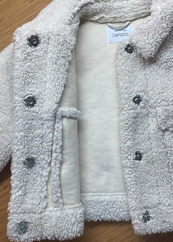 Beyaz Peluş Kısa Kadın Ceket - Görsel 5