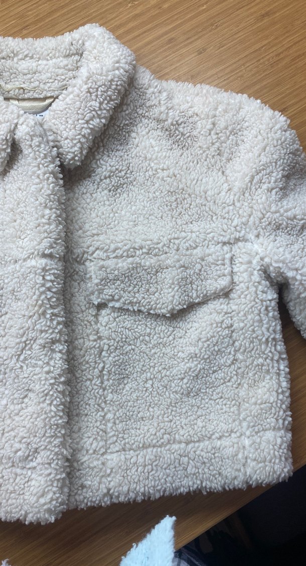 Beyaz Peluş Kısa Kadın Ceket - Görsel 3