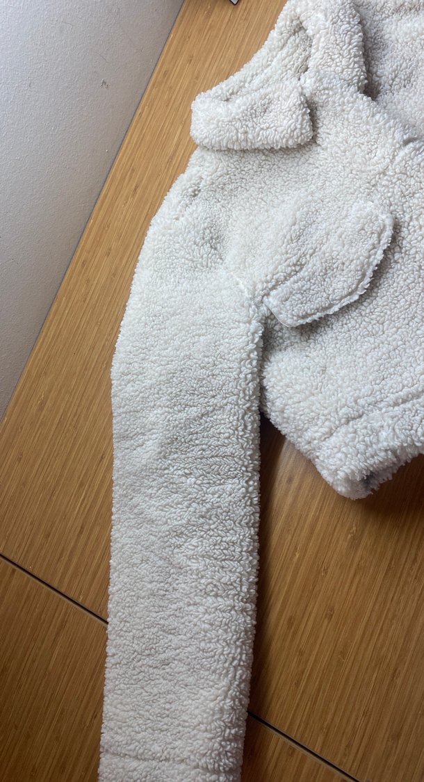 Beyaz Peluş Kısa Kadın Ceket - Görsel 2