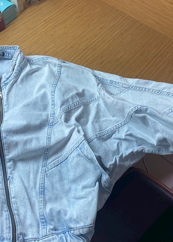 Kadın Gri Denim Fermuarlı Ceket - Görsel 4