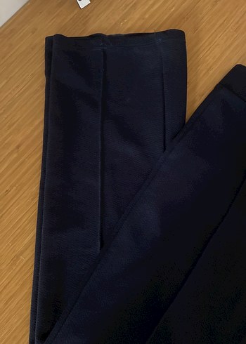 Düğmeli lacivert Kadın Kumaş Pantolon - Görsel 3