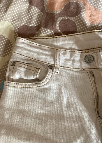 Bohem Tarzı bej Kadın Midi Kot Pantolon - Görsel 5