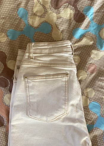 Bohem Tarzı bej Kadın Midi Kot Pantolon - Görsel 2