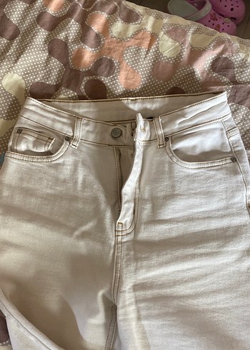 Bohem Tarzı bej Kadın Midi Kot Pantolon - Görsel 3