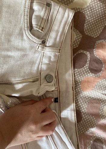 Bohem Tarzı bej Kadın Midi Kot Pantolon - Görsel 4