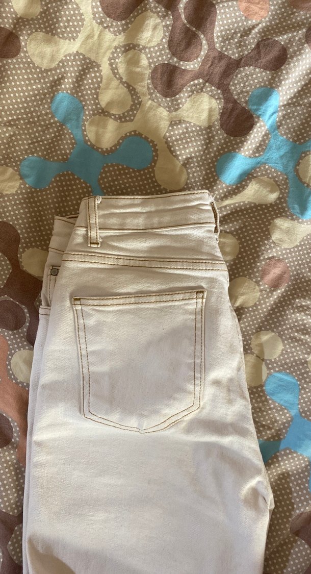 Bohem Tarzı bej Kadın Midi Kot Pantolon - Görsel 2