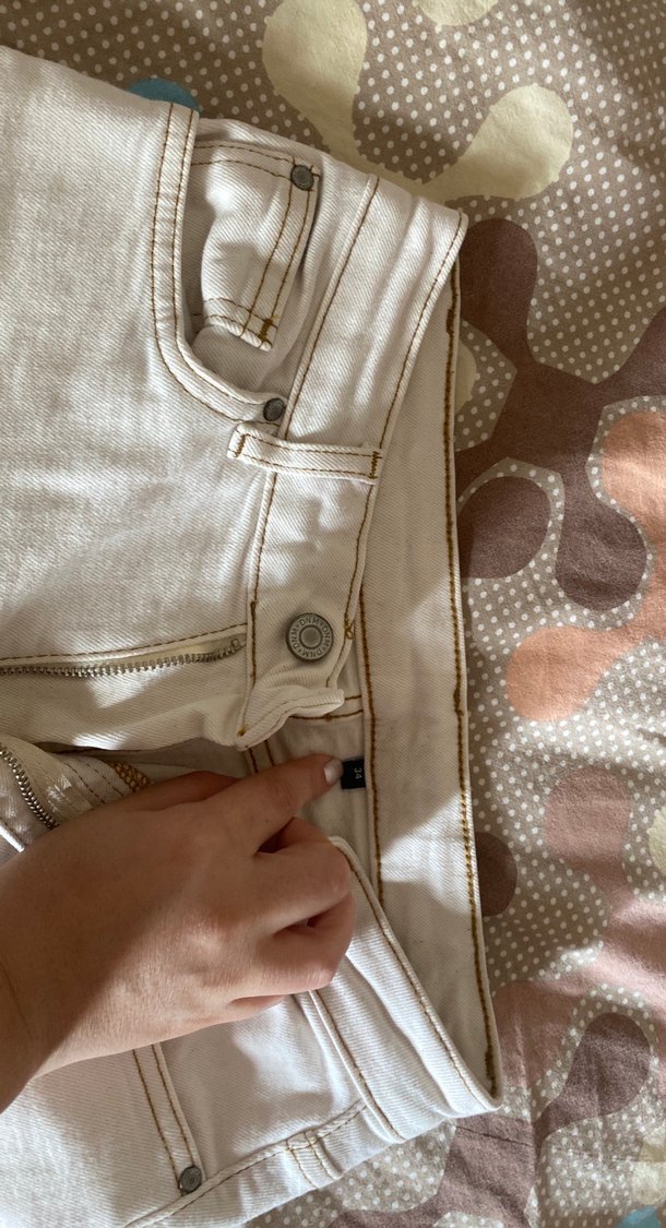 Bohem Tarzı bej Kadın Midi Kot Pantolon - Görsel 4