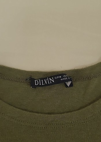 Dilvin Kadın Haki Kısa Kollu Basic Tişört