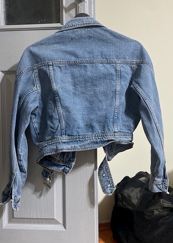 Diğer Kadın Mavi Denim Kemerli Ceket