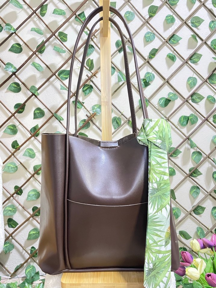 Kahverengi Deri Püsküllü Kadın Çanta - Görsel 2