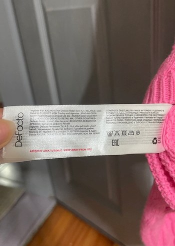 s Beden pembe Renk Pembe Örgü Kadın Triko Kazak