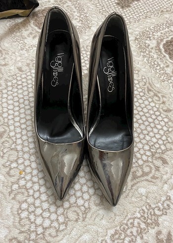 39 Beden gri Renk Metalik Gri Y Stiletto
