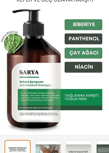 Sarya Sebore Anti Kepek Şampuanı 500ml