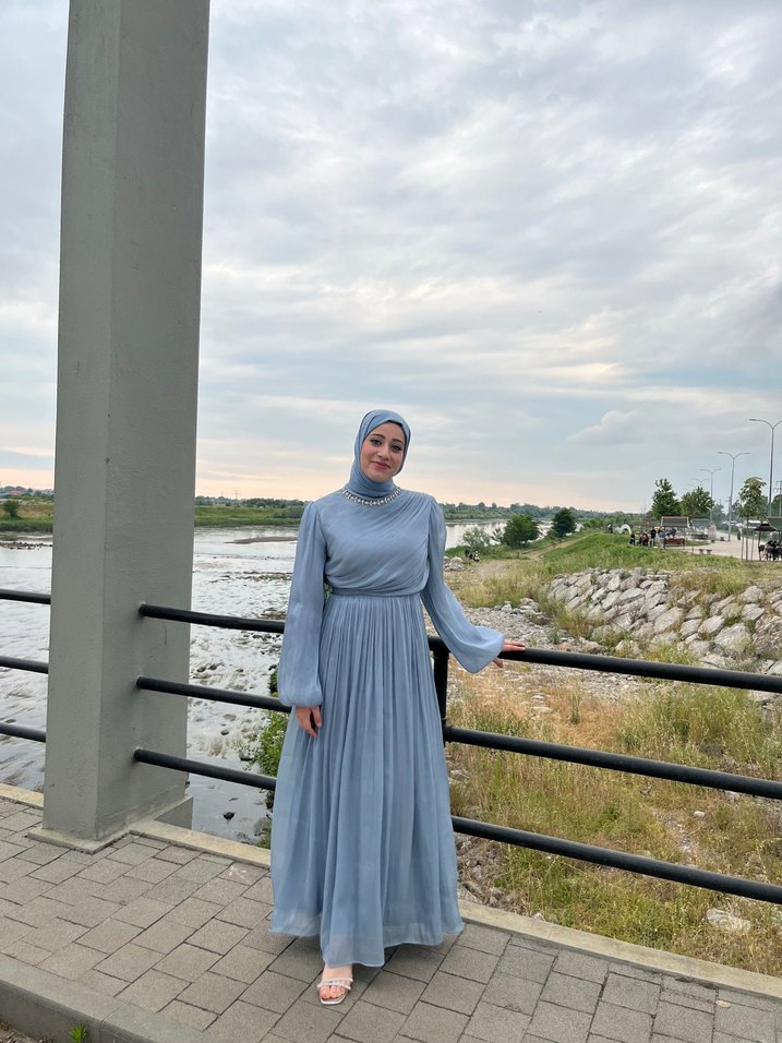 Bebe mavisi hülya keser Tesettür Elbise - Görsel 2