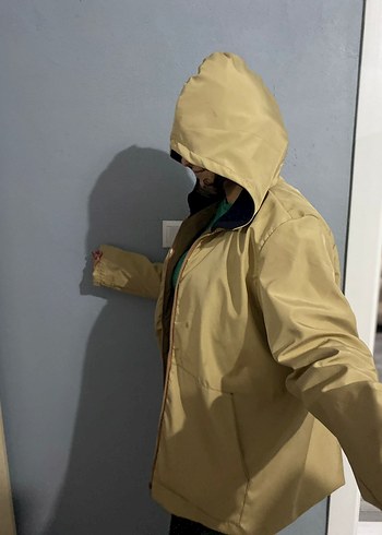 Bej Parlak kadın Midi Yağmurluk - Görsel 4