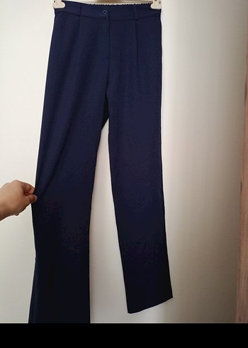 Beyaz Pamuklu Kadın Kumaş Pantolon - Görsel 5